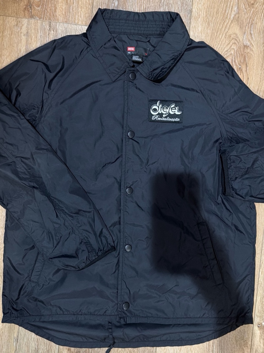 Diesel Black Windbreaker Jacket with Chest Logo